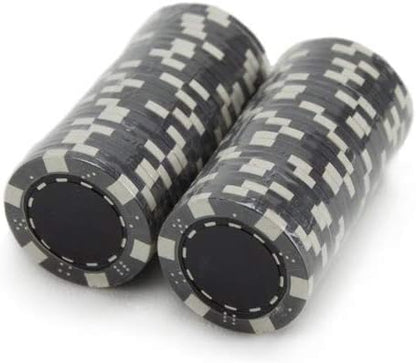 Brybelly Clay Composite Striped Dice 11.5-gram Poker Chips (98-pack) - Blank Non-denominated Poker Chips - Custom Cash Games and Home Casino Poker Nights (Orange) (set of one hundred, missing 2 chips)