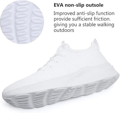 Comfortable, slip-resistant sneakers with breathable knit, shock-absorbing sole, and flexible design for workouts or everyday wear.