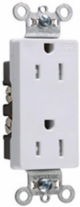Legrand Pass  Seymour TR26262W 15 Amp Tamper-Resistant Heavy-Duty Decorator Duplex Receptacle Outlet, Back and Side Wire, White (1 Count)