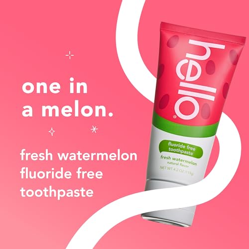 Hello Fresh Watermelon Fluoride Free Kids Toothpaste, 4.2 Oz Tube (Pack of 3) ( One of the three items is not in its original packaging )