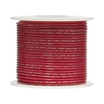12 AWG Gauge SXL Automotive Stranded Hook Up Wire, 100 ft Length, Red, 0.161" Diameter, 60 Volts
