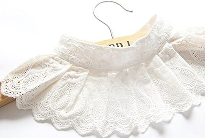 Lace White Collar Clown Neck Ruffle, Fake Collar Draculaura Shirt Accessories, Lace Neck Dicky Collar Woman Girl Pet Judge Nun Costume, Faux False Collars Dickey Collard Blouse