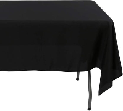 Rectangle Tablecloth - 60 x 84 Inch - Black Rectangular Table Cloth for 5 Foot Table in Washable Polyester - Great for Wedding, Restaurant, Party, Banquet Decoration