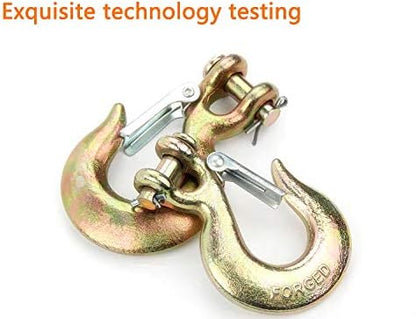 XMHF 14" Clevis Slip Hook with Safety Latch Heavy Duty Grade 70 Forged Steel Towing Winch Hook