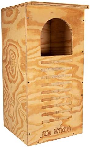 Barred Owl House Nesting Box, Recycled Poly Lumber Owl Box for Outside, Predator Guard, Made in USA (Owl house only; pine shavings and mounting hardware not included)