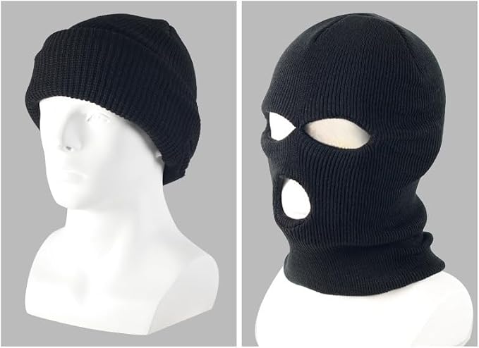 Winter Childrens Warm Face Mask Headgear Skiing Cold-Proof Mask Childrens Three-Hole Two-Hole Knitted Hat