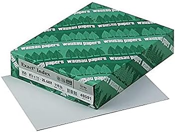 Neenah Extra-Heavyweight Exact Index Card Stock, 110 Lb., 8 12" x 11", Gray, Pack Of 250 Sheets