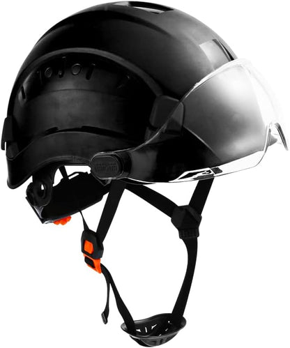 SMASYS Safety Hard Hat ABS Helmet Adjustable with Visor 6-Point Suspension Perfect for Construction and Climbing