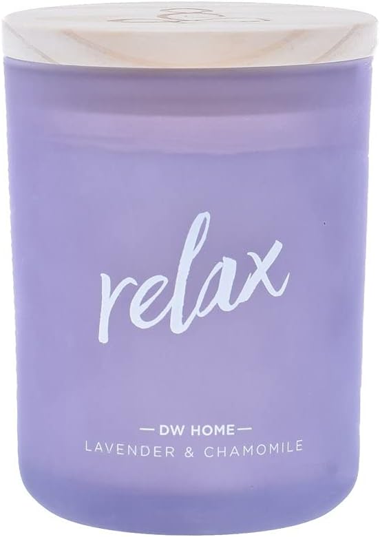 DW Home Richly Scented RelaxLavender  Chamomile Single Wick Candle with Wood lid (7.4 oz)