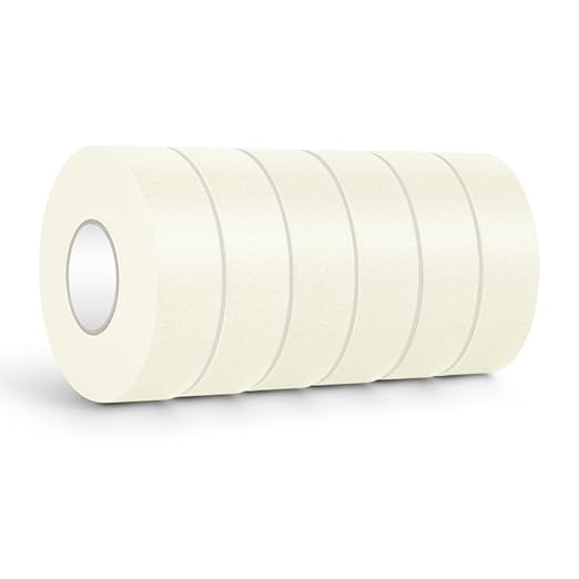 NETEHA 6 Rolls Painters Tape Masking Tape 1 Inch x 55 Yard, No Residue Adhesive Tape for Wall Painting, Decoration Labeling and DIY Crafts (Beige White)