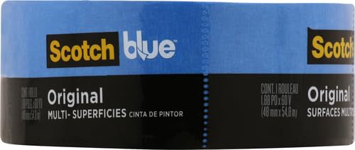 ScotchBlue Original Multi-Surface Painters Tape, 2 Inch Wide (1.88 in. x 60 Yds), 1 Roll Blue Paint Tape Protects Surfaces & Removes Easily, Masking Tape for Indoor and Outdoor Use (2090)