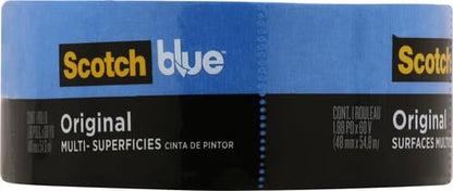 ScotchBlue Original Multi-Surface Painters Tape, 2 Inch Wide (1.88 in. x 60 Yds), 1 Roll Blue Paint Tape Protects Surfaces & Removes Easily, Masking Tape for Indoor and Outdoor Use (2090)