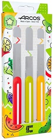 Red Arcos Paring Knife 4 Inch Stainless Steel. Table Knife for Peeling Fruits and Vegetables. Ergonomic Polypropylene Handle. Suitable for all types of food. Series B-Line. (1pc)