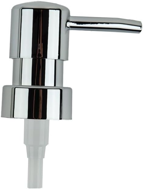 Round Head ABS Lotion Pump with 28/400 Thread, Smooth Dispensing Nozzle for Soap and Lotion Bottles, Metal Casing and Leak-Resistant Gasket, 9 cm Pump and 15 cm Tube, Silver(Silver)