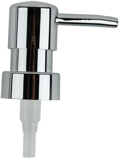 Round Head ABS Lotion Pump with 28/400 Thread, Smooth Dispensing Nozzle for Soap and Lotion Bottles, Metal Casing and Leak-Resistant Gasket, 9 cm Pump and 15 cm Tube, Silver(Silver)