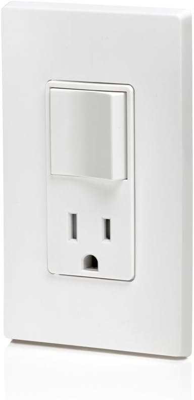 Leviton T5625-W Decora Combination Switch and Tamper-Resistant Receptacle, White