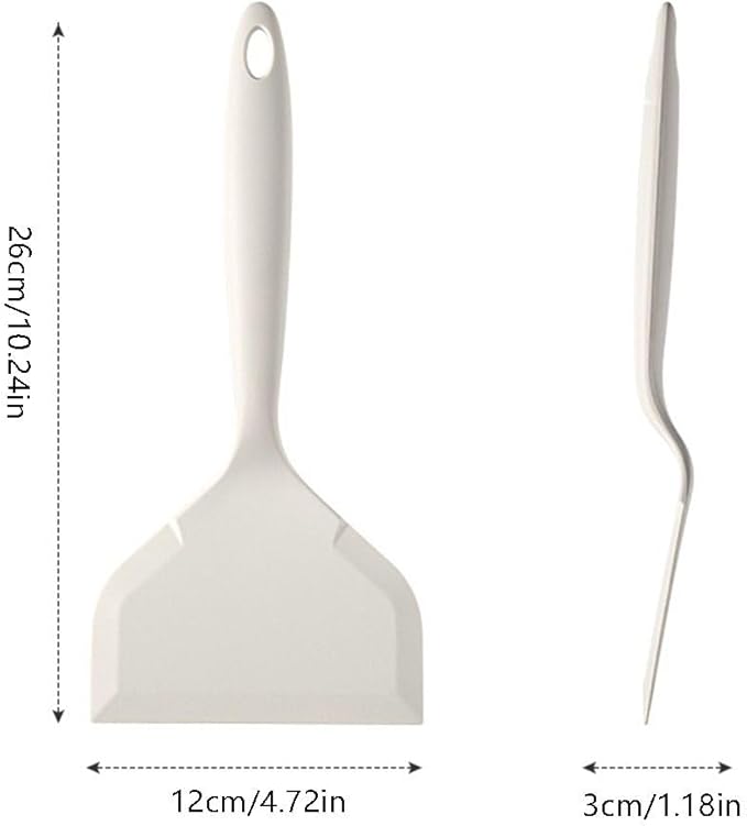 Silicone Pancakes Shovel,Wide Spatula Turner,Non-Stick Tamagoyaki Spatula,Japanese Omelette Spatula,Flexible Silicone Turner for Kitchen(white), AM0XEB0LJH2US