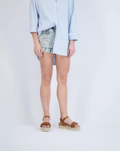 CUSHIONAIRE Women's Mae woven espadrille wedge sandal