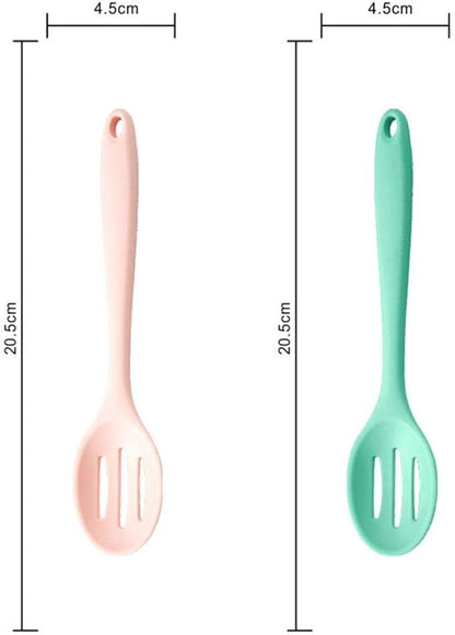 Silicone Heat Resistant Non-stick Slotted Spoon as Kitchen Mixing Baking Serving Stirring Kitchen Cooking Tools 20.5  4.5  3cm(black)