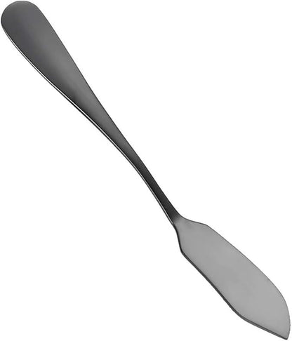 Stainless Steel Cheese Dessert Knives, Breakfast Butter Knife, Slicer Sandwich Spreader, Stainless Steel Better Butter Spreader Easy Spread Cold Hard Butter Cheese Jams (Black)