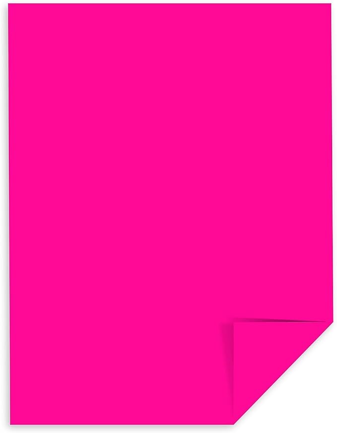 Neenah Astrobrights Color Paper, 8.5” x 11”, 24 lb/89 GSM, Fireball Fuchsia, 200 Sheets (21688)