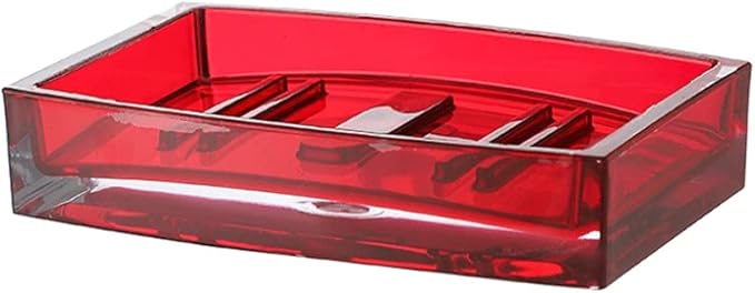 soap Holder Soap Dish Acrylic Material Soap Holder Creative Soap Tray Home Bathroom Soap Case Personality Light Luxury Hotel Soap Box Easy to use (Color : Red)
