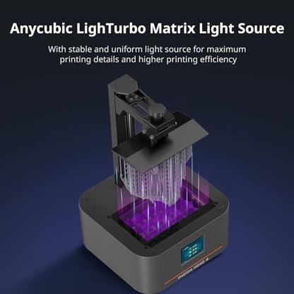 ANYCUBIC 10K Resin 3D Printer, Photon Mono 4 LCD 3D Printer with 7-inch Mono Screen, Upgraded LighTurbo Matrix and Printing Platform, Printing Size of 6.04''x3.42''x6.49''