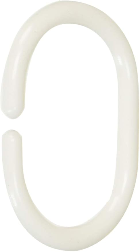Haiker Pack of 12 pcs White Plastic C Shape ShowerBathroom Curtain Hook