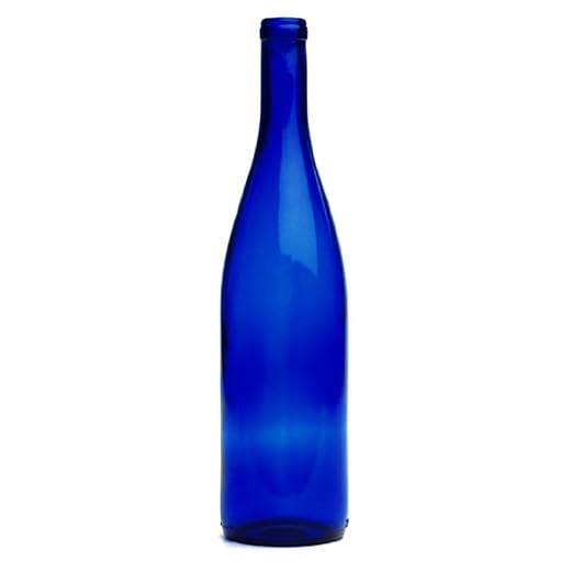 750 mL Cobalt Blue Hock Wine Bottles, Cork Finish