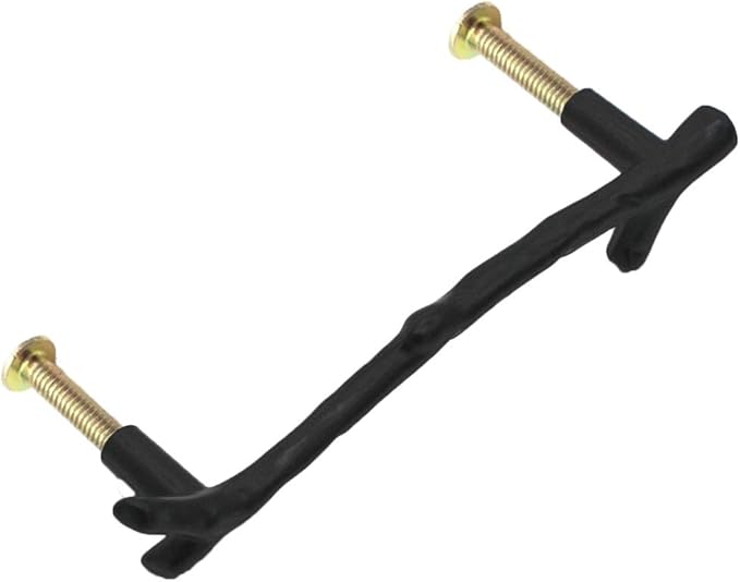 4Pcs Large Vintage Tree Twig Branch Cabinet Knobs Pulls Handles,Zinc Alloy Drawer Pull Handle for Farmhouse Cabin Mountain House Kitchen Cupboard Wardrobe (4 Pack, Hole Distance 5", Black)