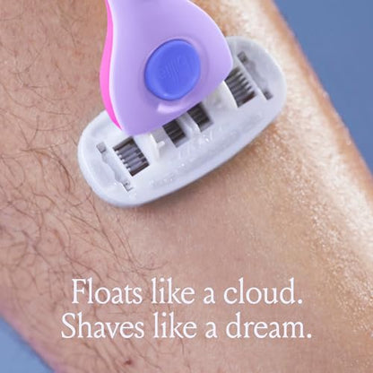 Billie DreamPop Starter Kit 1x Razor Handle + 2x 5-Blade Refills and Magnetic Holder, Purple