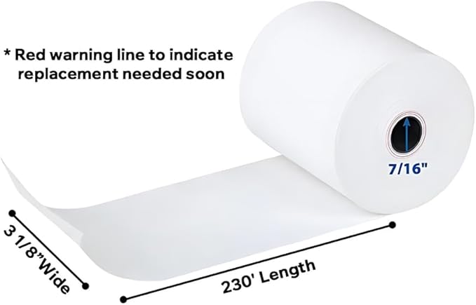 ASK WHOLESALE Premium 3-18" x 230' POS Paper Rolls, 2 RollsPack, 12 RollsCase, Black Thermal Print, BPA-Free: Compatible with Most Cash Registers  POS Systems, Durable  Tear-Resistant