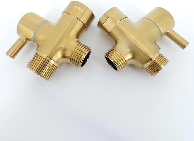 FMURY 3-Way Gold-Plated Valve Diverter Separator Toilet Shower Tee(20MM)