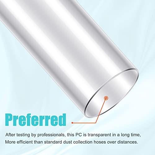 Geetery Clear PC Pipe Long Polycarbonate Round Rigid Plastic Tubing Unbreakable Plastic Tube Clear Tube for Dust Collection Hose Fittings (6 x 36 Inch)