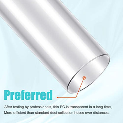 Geetery Clear PC Pipe Long Polycarbonate Round Rigid Plastic Tubing Unbreakable Plastic Tube Clear Tube for Dust Collection Hose Fittings (6 x 36 Inch)