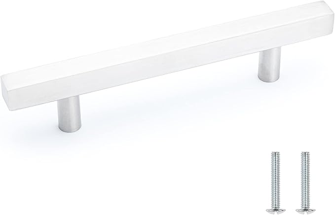 Pandora - Square Pull Bar Handle Stainless Steel for Drawer Kitchen Cabinet Hardware - 6 inch