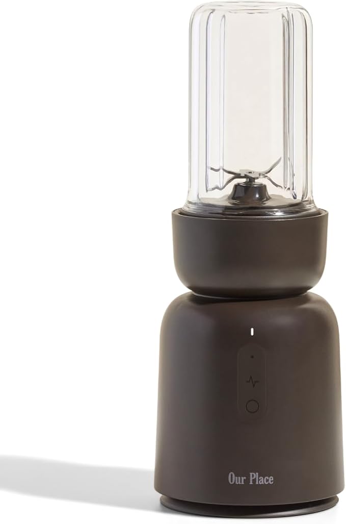 Our Place Splendor Blender - 1000W High-Power  Ultra-Sharp Blades  2 Blending Modes  Includes 25 oz Personal Cup and Drinking Lid Set  Smoothies, Shakes  More  Char