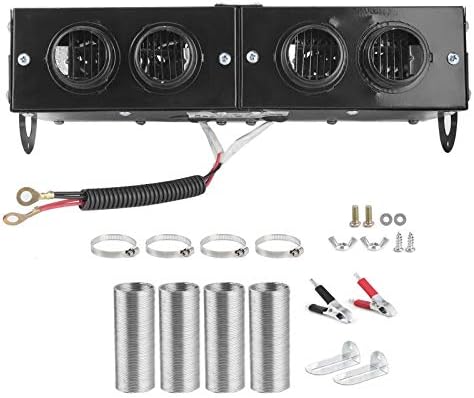 Keenso Car heating fan, car heater, defroster, 4-hole heating fan, 12 V, defroster, 800 W