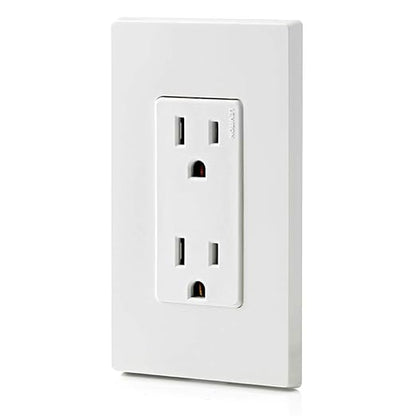 Leviton 5325-W 15 Amp, 125 Volt, Decora Duplex Receptacle, Residential Grade, Grounding, White (Pack of 2)