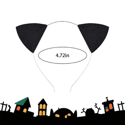 Cat Ears Hairband Golden Headband for Women Black Glitter Halloween Headbands for Womens Halloween Cosplay Cat Costume Hair Accessories for Women Ear Golden (not silver) Headband Hairband Animal Hair Hoops Cosplay Costume