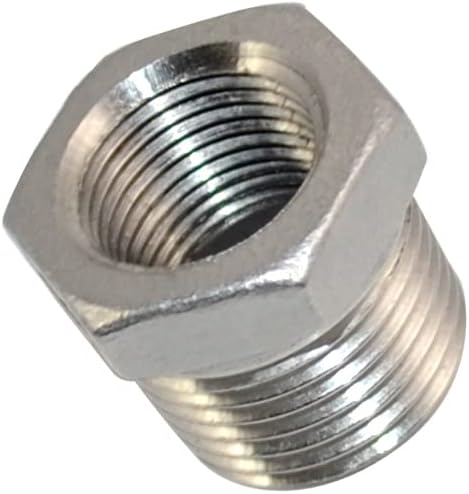 1/2" Male x 3/8" Female Thread Reducer Bushing Pipe Fitting, Adapter, Stainless steel SS 304 NPT (1/2" Male x 3/8" Female)