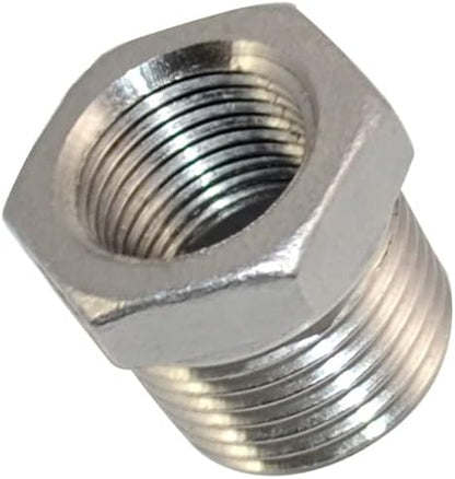 1/2" Male x 3/8" Female Thread Reducer Bushing Pipe Fitting, Adapter, Stainless steel SS 304 NPT (1/2" Male x 3/8" Female)