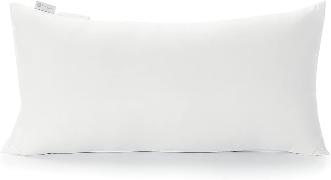 Acanva Throw Pillow Stuffer Inserts Decorative Rectangle Premium Sham Forms Cushion for Sofa Couch Chair, 12x24 Inch (Pack of 1), White