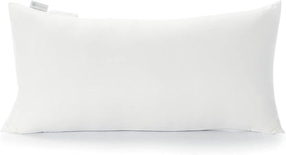 Acanva Throw Pillow Stuffer Inserts Decorative Rectangle Premium Sham Forms Cushion for Sofa Couch Chair, 12x24 Inch (Pack of 1), White