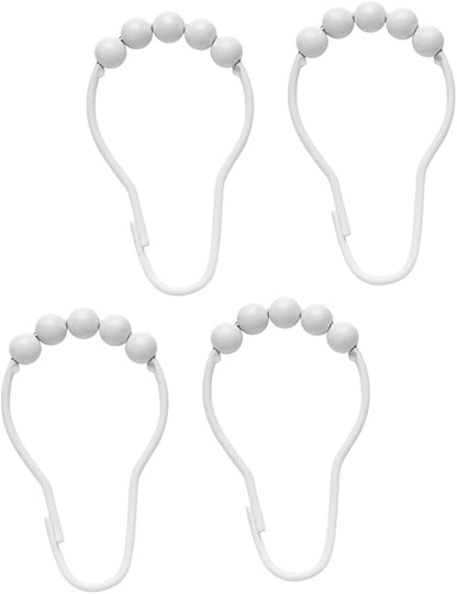Garneck 4pcs Metal Shower Curtain Hooks Sturdy Shower Rings for Bathroom Replacement Curtain Clips for Easy Installation and Cleaning