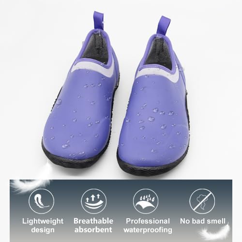 CNSBOR Womens Rain Boots Waterproof Garden Shoes For Women and Anti-Slip Feature Rubber Rain Boots Light Ankle For Outdoor Work Shoes