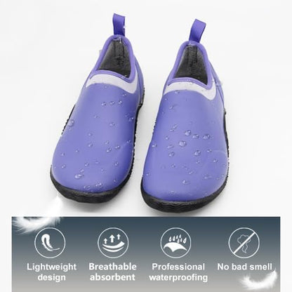 CNSBOR Womens Rain Boots Waterproof Garden Shoes For Women and Anti-Slip Feature Rubber Rain Boots Light Ankle For Outdoor Work Shoes