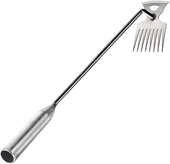 Weeds Puller Weeds Picker Easily Remove Weeds Long Handle Silver Weeds Remover Tool Gardening Hand Weeding Tool for Weeding, 53 cm 8 Teeth