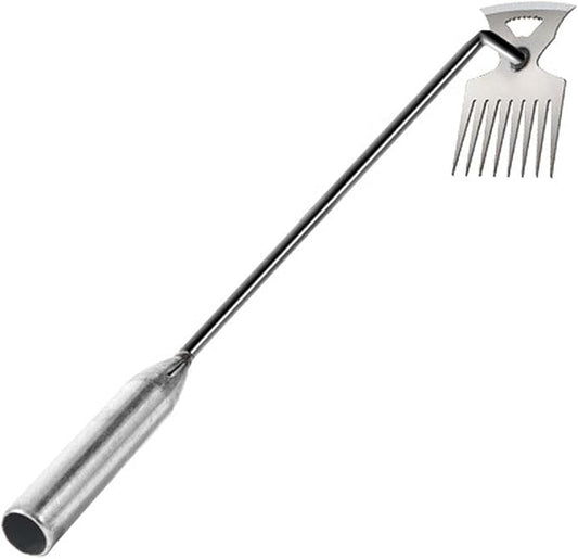Weeds Puller Weeds Picker Easily Remove Weeds Long Handle Silver Weeds Remover Tool Gardening Hand Weeding Tool for Weeding, 53 cm 8 Teeth