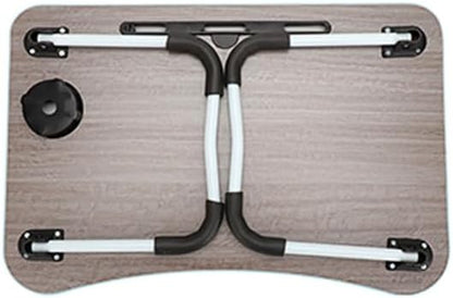 Lap Desk, Laptop Bed Table 60 x 40 x 28cm Bed Desk Stand with Foldable Legs & Cup Slot Notebook Stand Computer Laptop Tray for Sofa Bed (Color : Pink)